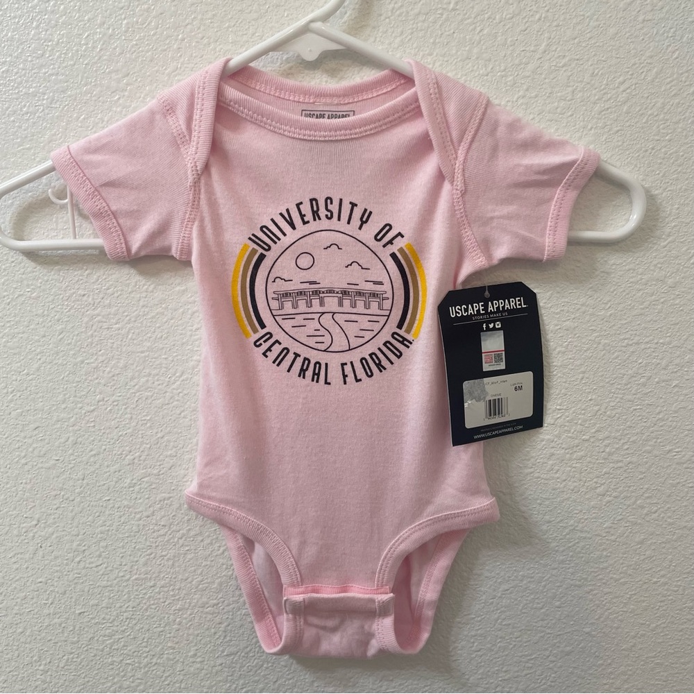 Ucf knights baby onesie pink reflection pond